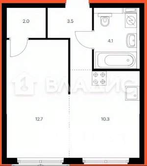 1-к квартира, вторичка, 34м2, 5/25 этаж