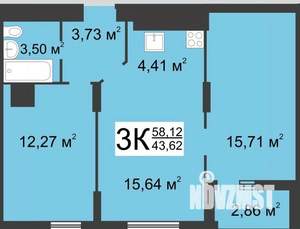 3-к квартира, вторичка, 58м2, 10/19 этаж
