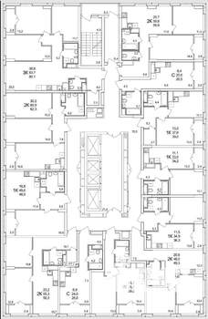 2-к квартира, строящийся дом, 49м2, 7/25 этаж