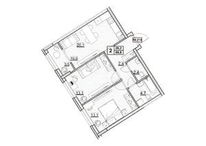 2-к квартира, вторичка, 61м2, 3/24 этаж