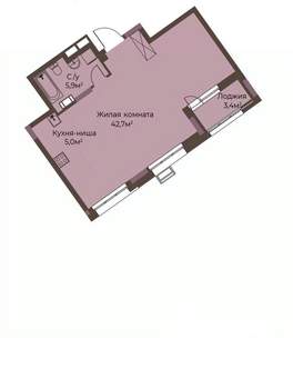 1-к квартира, строящийся дом, 55м2, 10/12 этаж