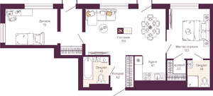 2-к квартира, вторичка, 71м2, 4/19 этаж