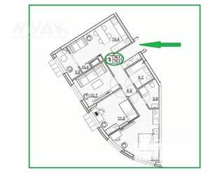 3-к квартира, вторичка, 75м2, 21/24 этаж