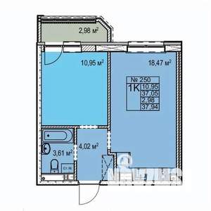 1-к квартира, строящийся дом, 38м2, 14/17 этаж