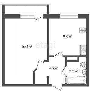 1-к квартира, вторичка, 32м2, 9/10 этаж