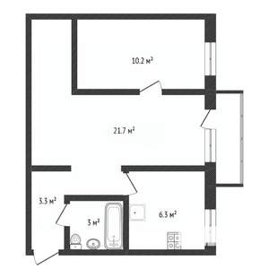 2-к квартира, вторичка, 45м2, 2/3 этаж