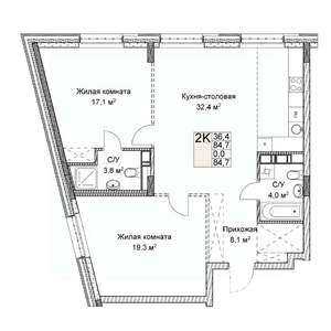 Студия квартира, вторичка, 85м2, 3/9 этаж