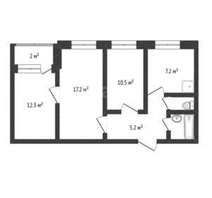 3-к квартира, вторичка, 58м2, 7/9 этаж