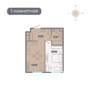 1-к квартира, вторичка, 40м2, 2/18 этаж