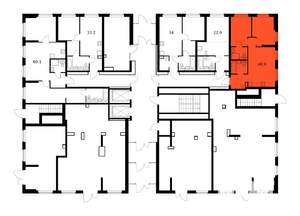2-к квартира, вторичка, 49м2, 1/15 этаж