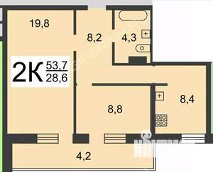 2-к квартира, вторичка, 48м2, 8/17 этаж