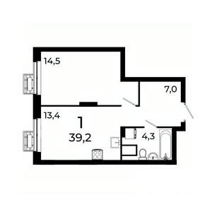 1-к квартира, вторичка, 39м2, 14/19 этаж