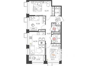 3-к квартира, вторичка, 68м2, 16/20 этаж
