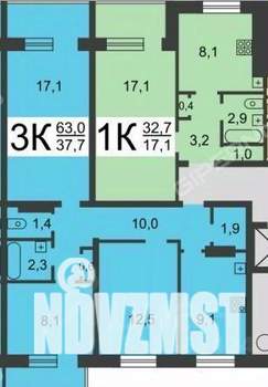 3-к квартира, вторичка, 63м2, 3/10 этаж