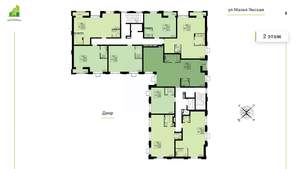 2-к квартира, вторичка, 74м2, 2/8 этаж