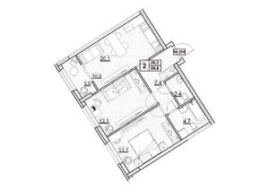 2-к квартира, вторичка, 61м2, 11/24 этаж