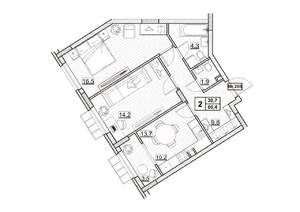 2-к квартира, вторичка, 60м2, 2/24 этаж