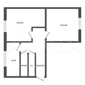 2-к квартира, вторичка, 50м2, 1/5 этаж