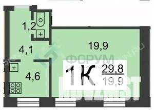 1-к квартира, вторичка, 30м2, 2/2 этаж