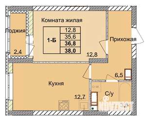 1-к квартира, вторичка, 37м2, 2/18 этаж