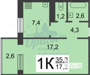 1-к квартира, вторичка, 35м2, 5/9 этаж