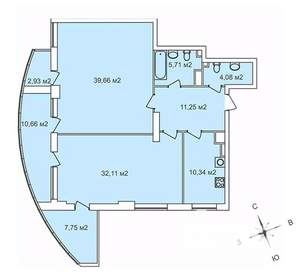 2-к квартира, строящийся дом, 112м2, 23/25 этаж