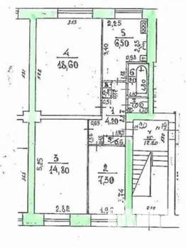 3-к квартира, вторичка, 56м2, 1/3 этаж