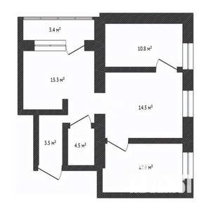 3-к квартира, вторичка, 63м2, 1/5 этаж