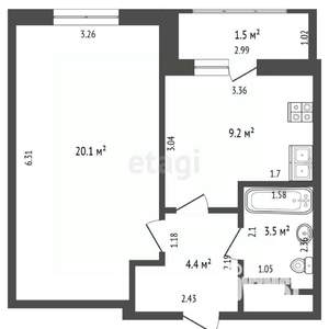 1-к квартира, вторичка, 37м2, 14/14 этаж