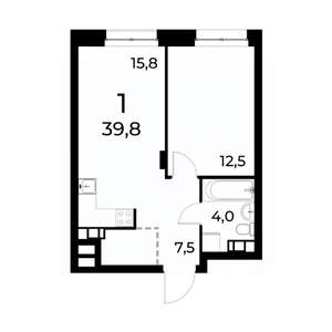 1-к квартира, вторичка, 40м2, 17/20 этаж