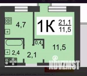 1-к квартира, вторичка, 21м2, 5/9 этаж