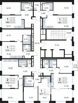 1-к квартира, вторичка, 49м2, 3/13 этаж