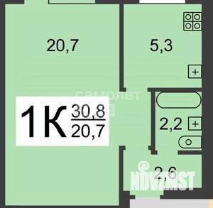 1-к квартира, вторичка, 31м2, 1/9 этаж