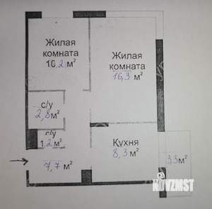 2-к квартира, вторичка, 49м2, 4/4 этаж
