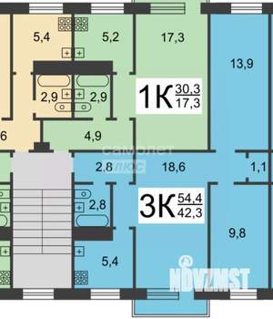 3-к квартира, вторичка, 59м2, 3/5 этаж
