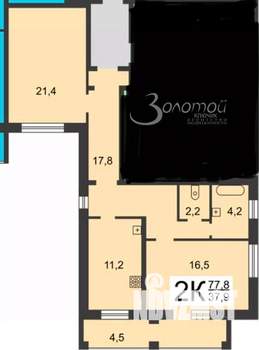 2-к квартира, вторичка, 74м2, 9/9 этаж