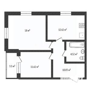 2-к квартира, вторичка, 57м2, 12/25 этаж