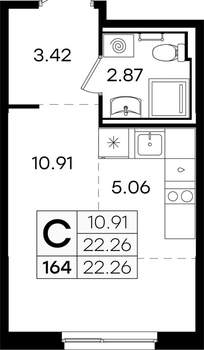 Студия квартира, вторичка, 22м2, 5/9 этаж