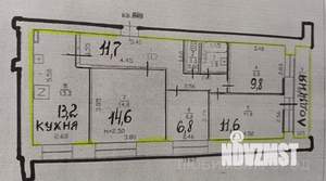 4-к квартира, вторичка, 72м2, 1/12 этаж