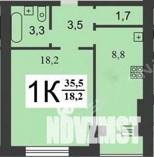 1-к квартира, вторичка, 36м2, 3/9 этаж