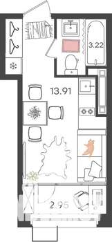 1-к квартира, вторичка, 20м2, 13/17 этаж