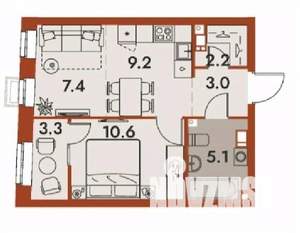 2-к квартира, строящийся дом, 41м2, 5/25 этаж
