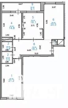 3-к квартира, строящийся дом, 108м2, 11/25 этаж