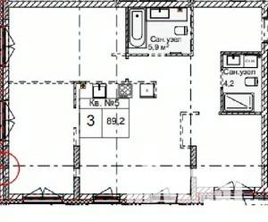 3-к квартира, строящийся дом, 89м2, 1/5 этаж