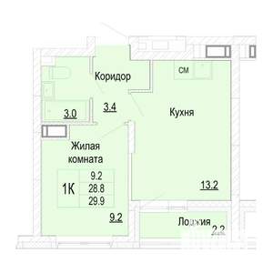 1-к квартира, вторичка, 30м2, 24/25 этаж