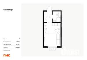 Студия квартира, вторичка, 23м2, 25/25 этаж