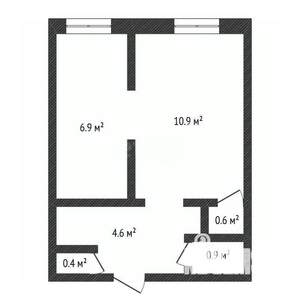 Студия квартира, вторичка, 24м2, 1/5 этаж