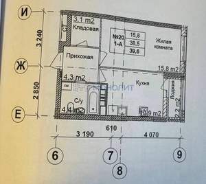 1-к квартира, вторичка, 38м2, 3/18 этаж