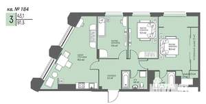 3-к квартира, вторичка, 91м2, 17/25 этаж