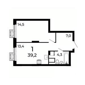 1-к квартира, вторичка, 39м2, 2/19 этаж